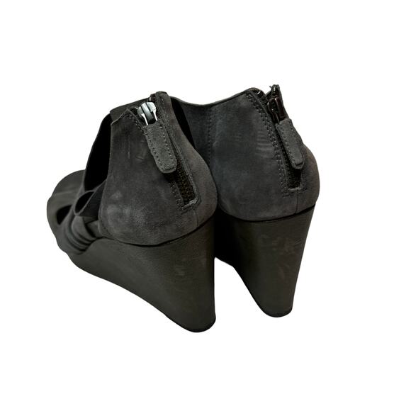 Eileen Fisher grey suede open toe sandals size 11 wedge - Picture 5 of 6